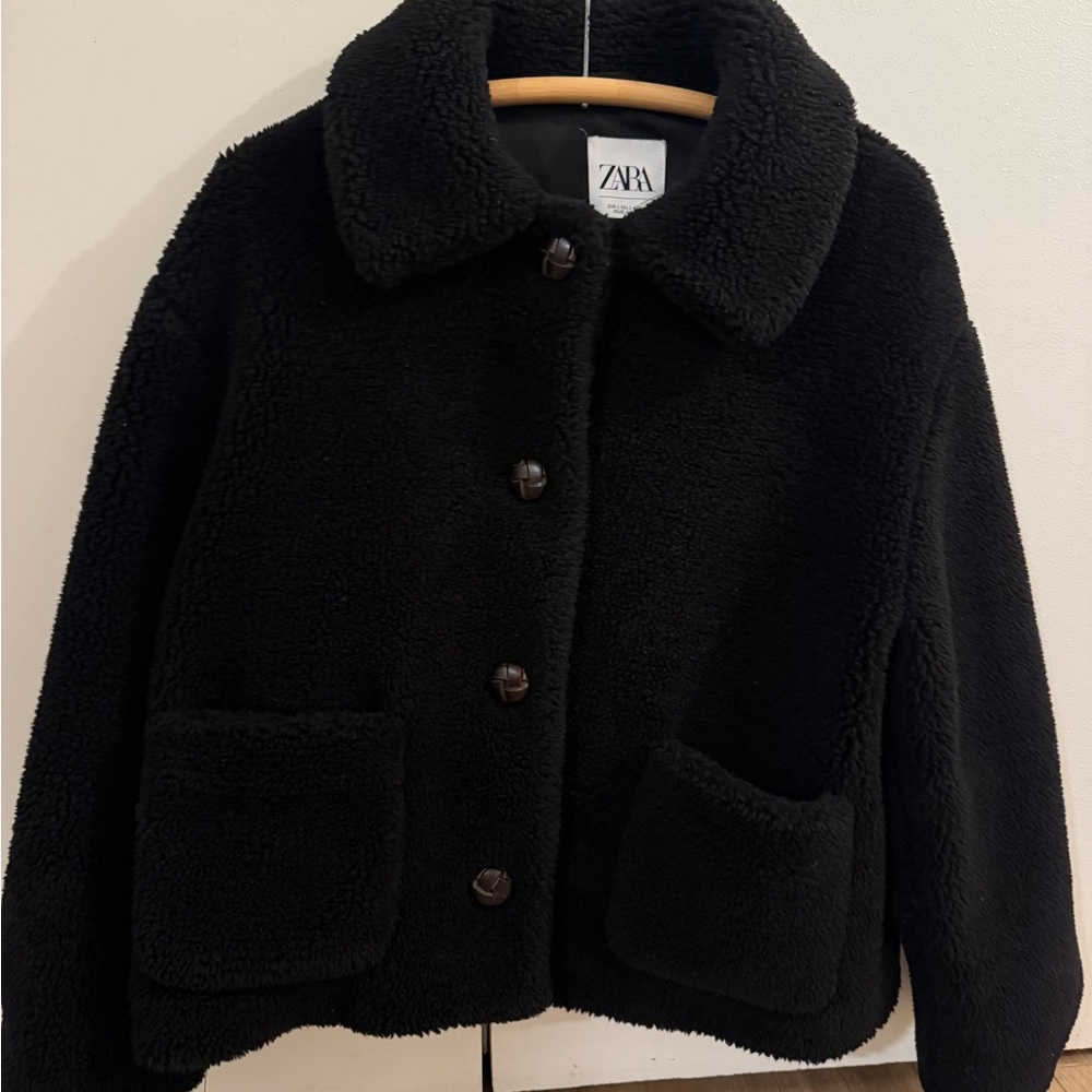 Zara Charcoal Sherpa Coat